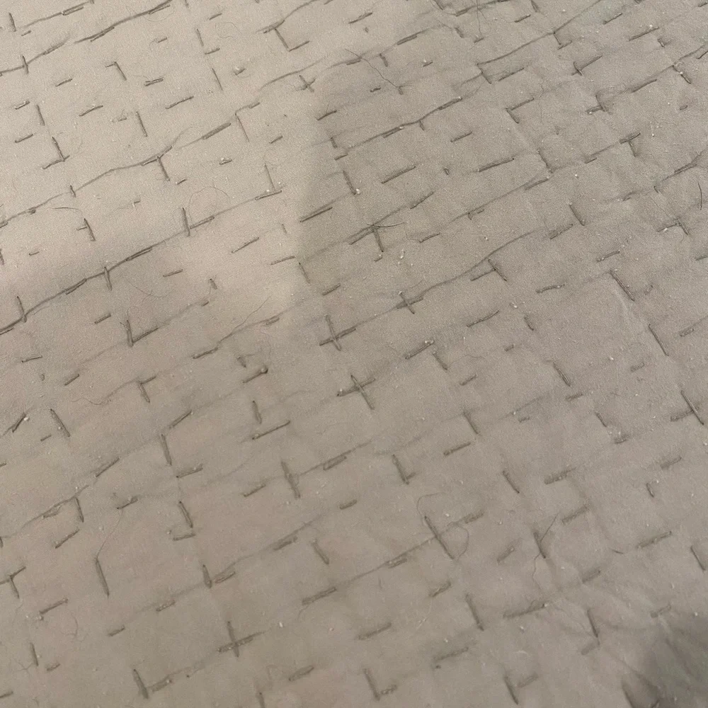 CRATE & BARREL Celeste Gray Cotton Solid Quilt Full/Queen